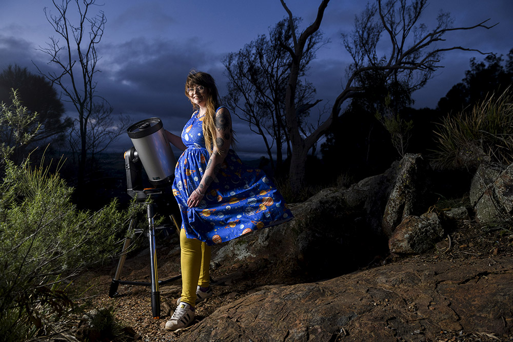 Karlie Noon has been appointed the Sydney Observatory's first astronomy ambassador. Canberra, August 20, 2020. Photo: Rhett Wyman/SMH