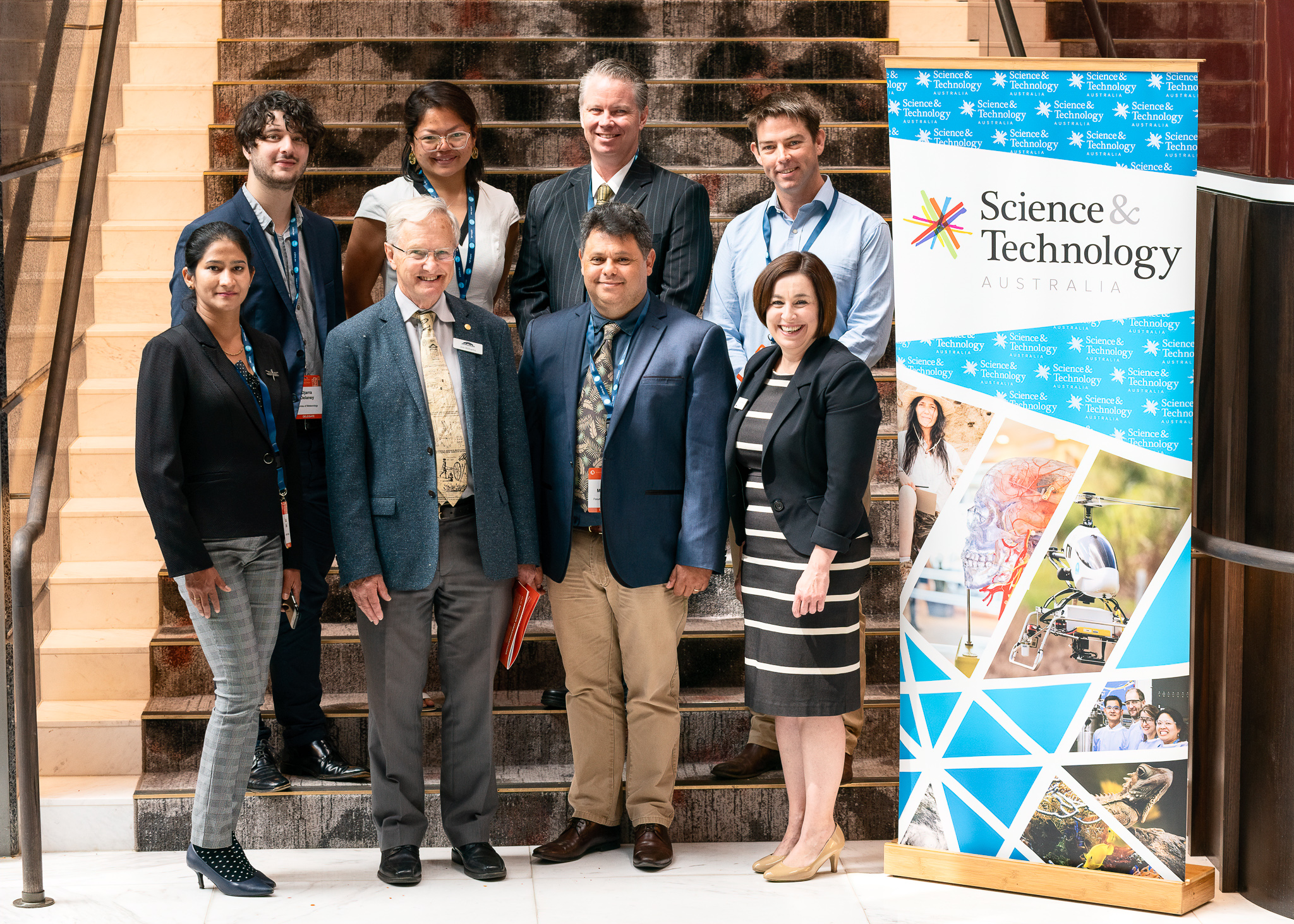 Science Meets Parliament 2019 scholarship recipients.
Photo: Bradley Cummings