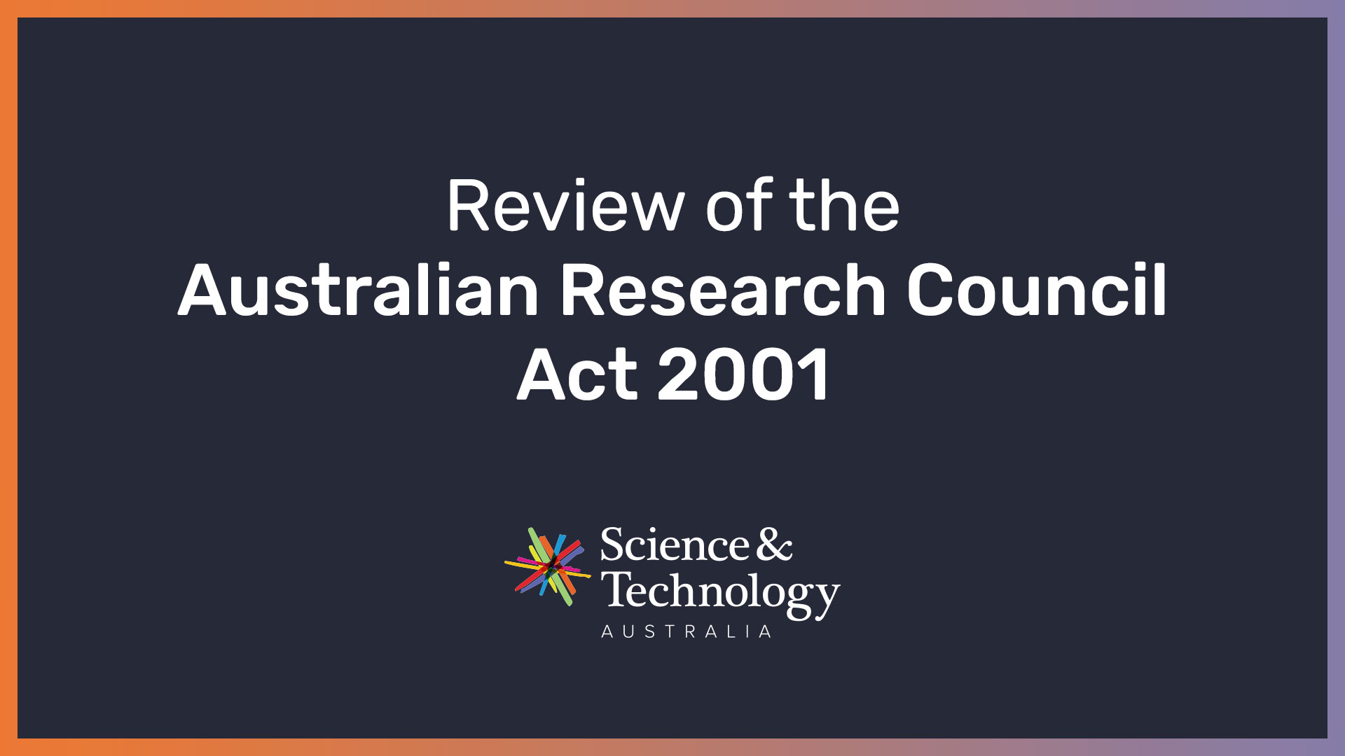 STA welcomes review of the Australian Research Council
